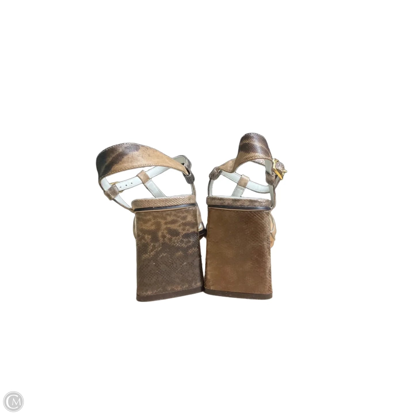 Sandals Heels Block By Apostrophe In Tan, Size: 8