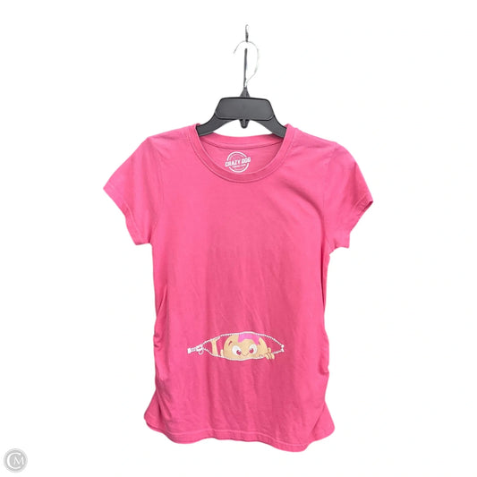 Maternity Top Short Sleeve By Clothes Mentor, Size: M