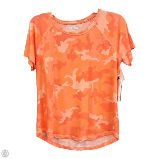 Athletic Top Short Sleeve By Tek Gear In Orange, Size: M