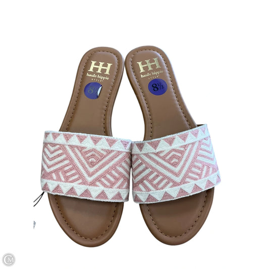 Sandals Flats By Haute Hippie In Pink & White, Size: 8.5