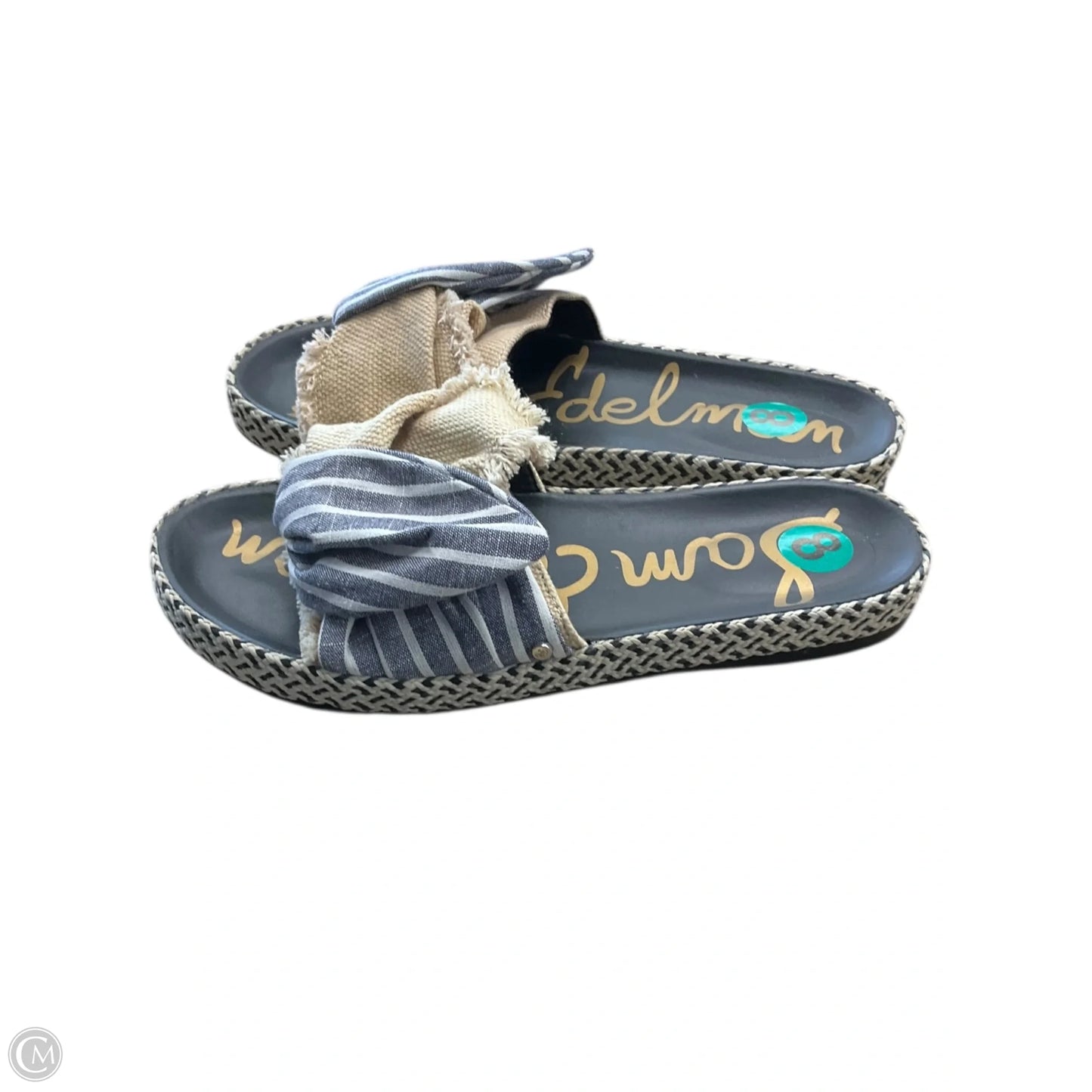 Sandals Flats By Sam Edelman In Blue & Tan, Size: 8