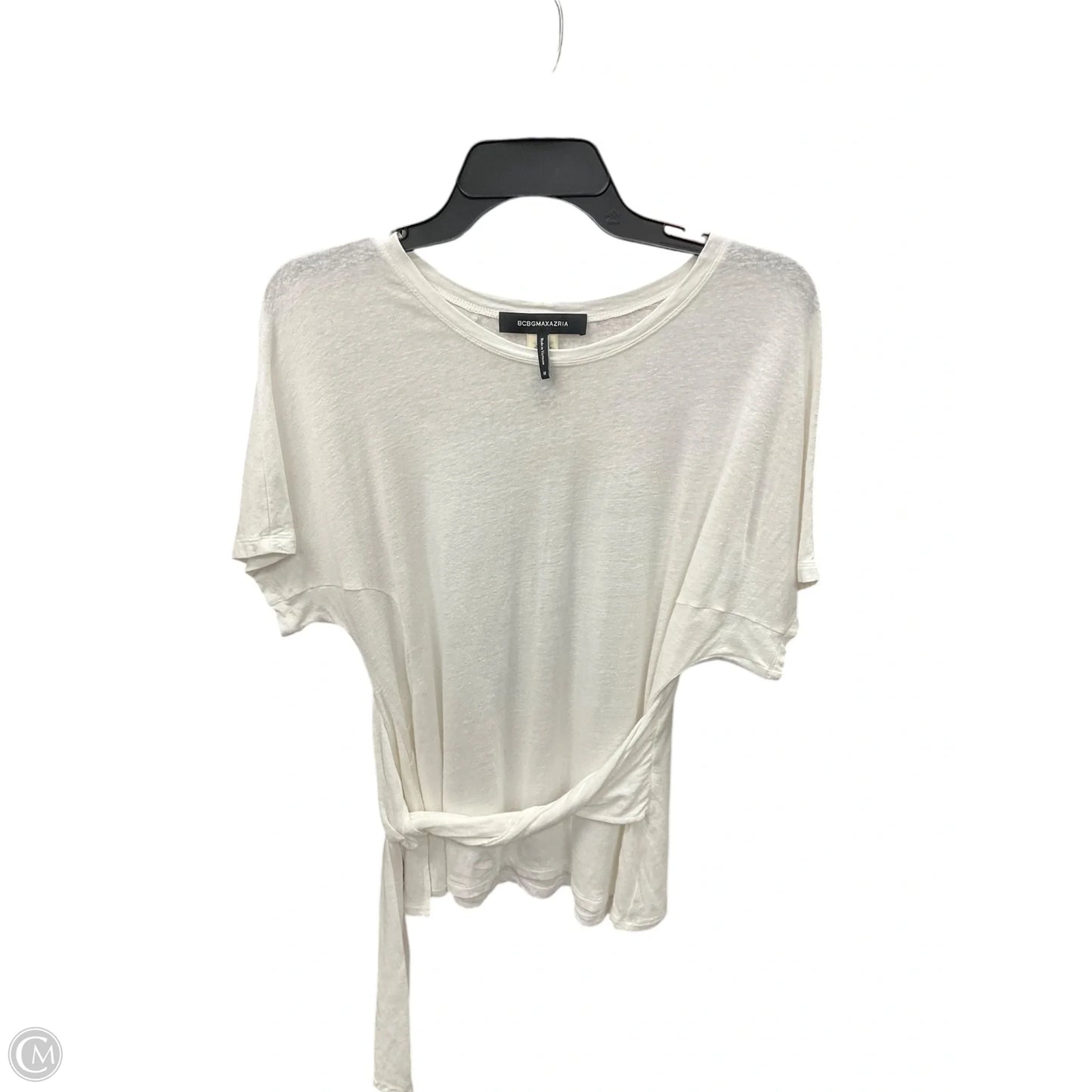 Top Short Sleeve By Bcbgmaxazria In White, Size: M