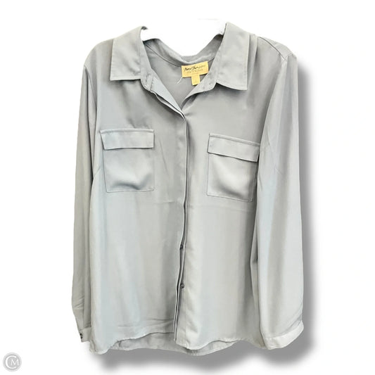 Blouse Long Sleeve By Norm Thompson In Blue, Size: L