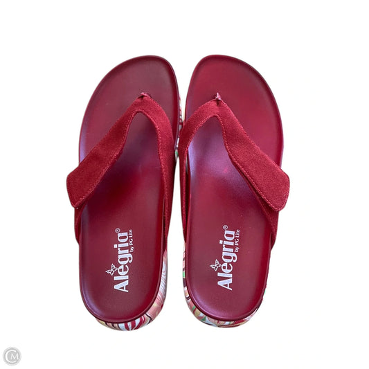 Sandals Flip Flops By Alegria In Red, Size: 9.5