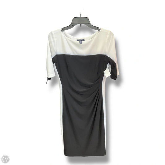 Dress Casual Midi By Chaps In Black & White, Size: M