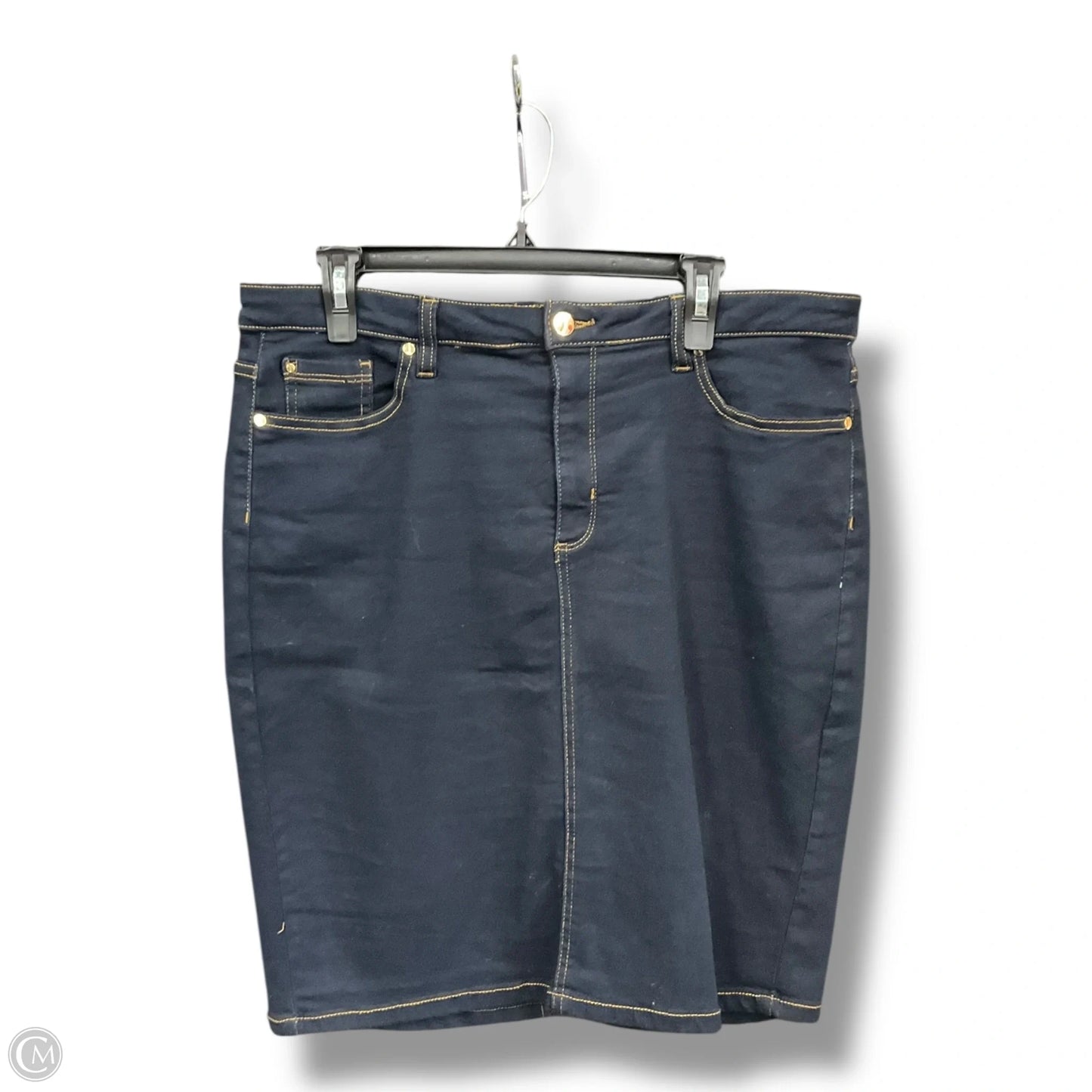 Skirt Midi By Jones New York In Blue Denim, Size: 14