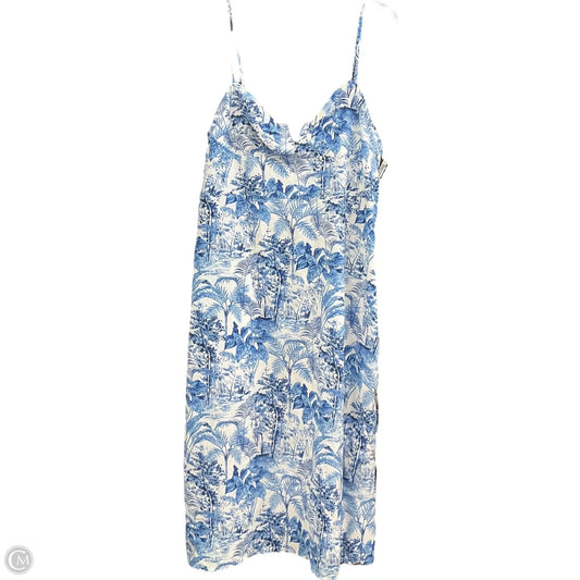 Dress Casual Midi By Clothes Mentor In Blue & White, Size: 3x