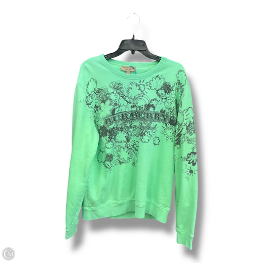 Sweatshirt Luxury Designer By Burberry In Green, Size: L