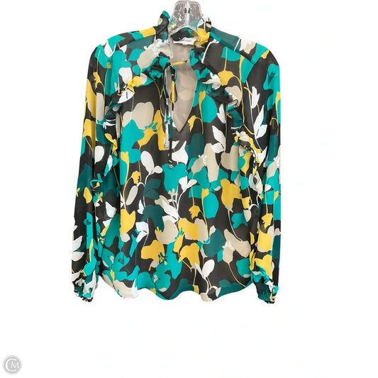 Top Long Sleeve By Calvin Klein In Multi-colored, Size: M