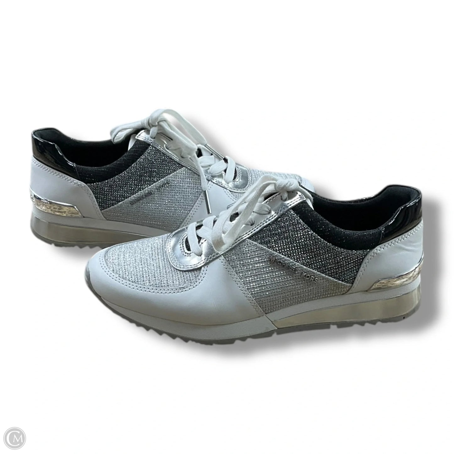 Shoes Sneakers By Michael By Michael Kors In Black & Silver, Size: 7.5