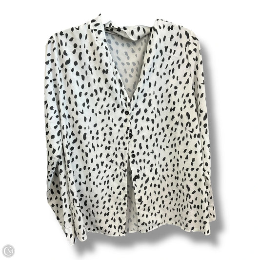 Blouse Long Sleeve By Clothes Mentor In Black & White, Size: Xl