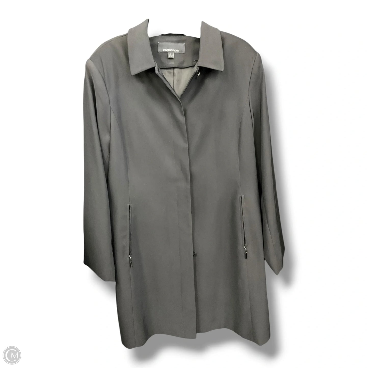 Coat Trench Coat By Jones New York In Black, Size: L
