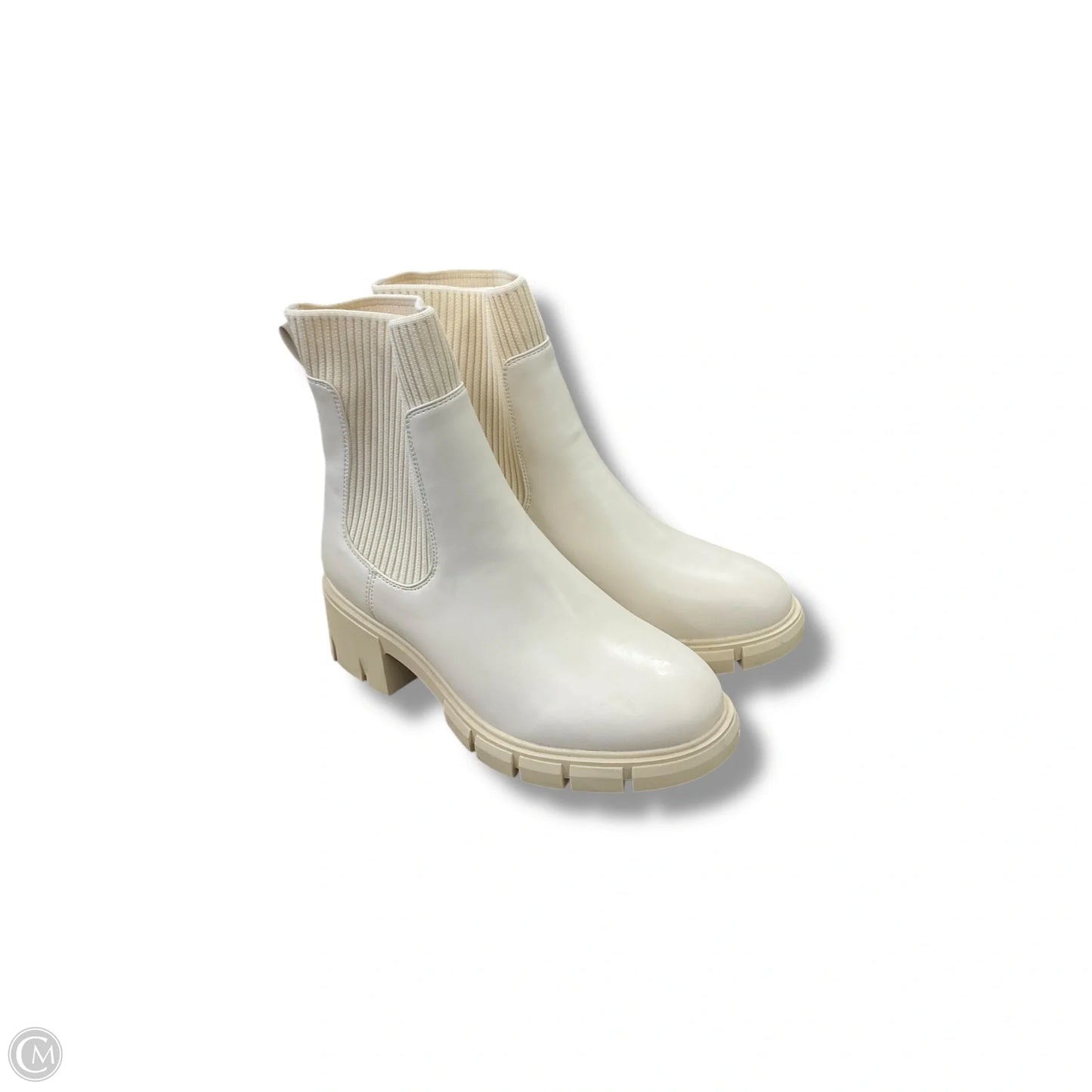 Boots Ankle Flats By Clothes Mentor In Ivory, Size: 7.5
