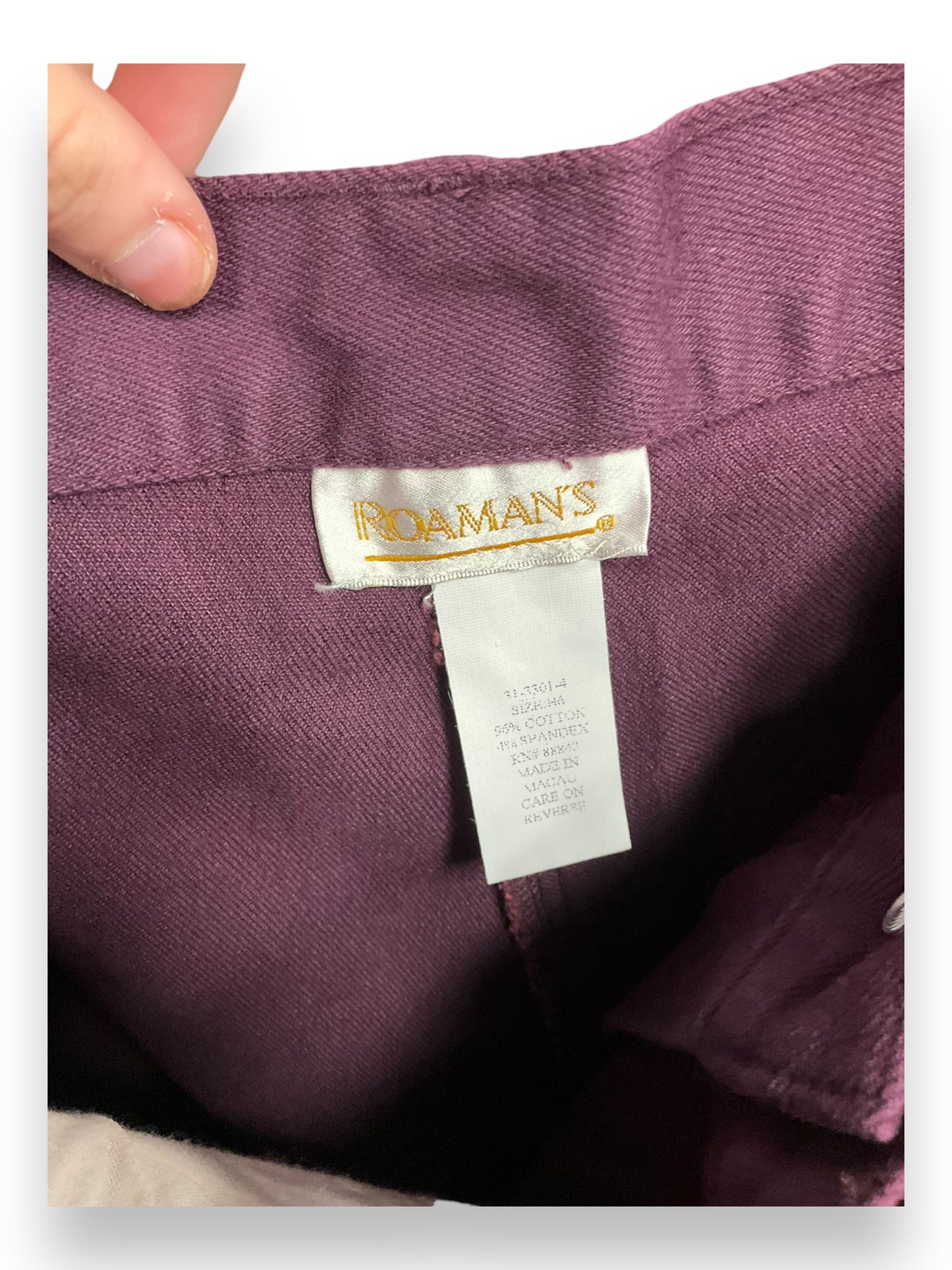 Pants Work/dress By Romans In Eggplant, Size: 16