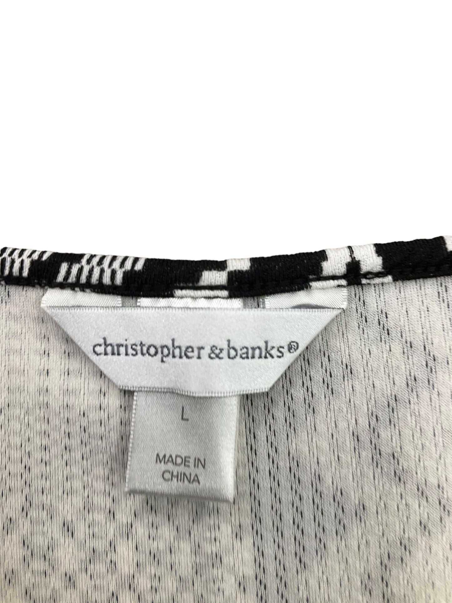 Top Sleeveless By Christopher And Banks In Black White, Size: L