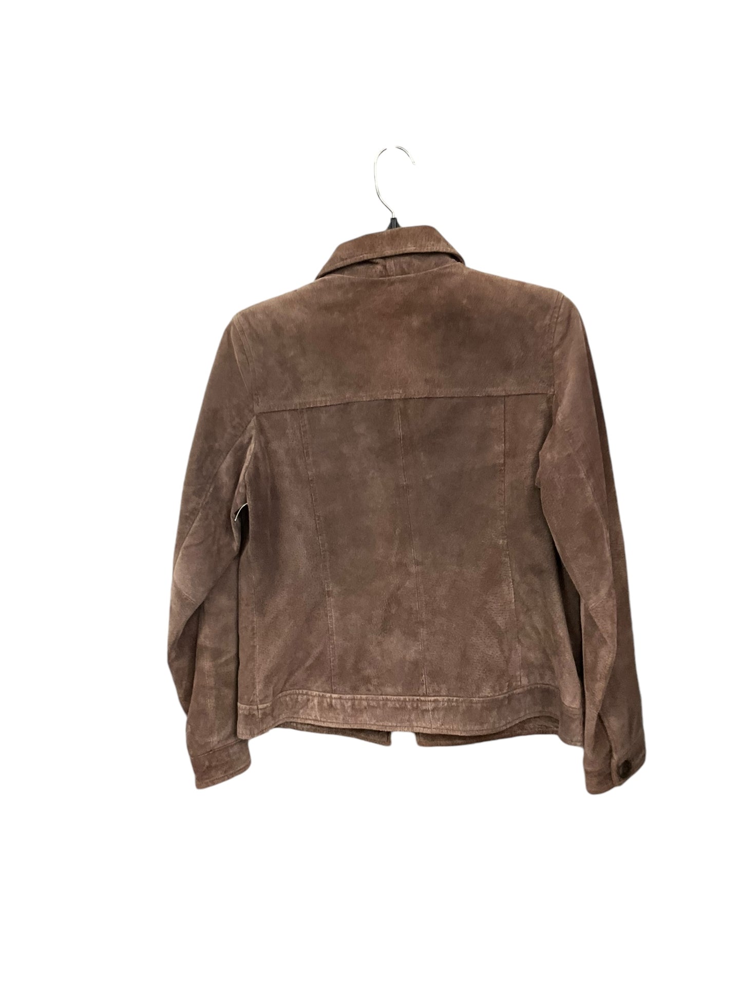 Jacket Leather By Relativity In Brown, Size: S