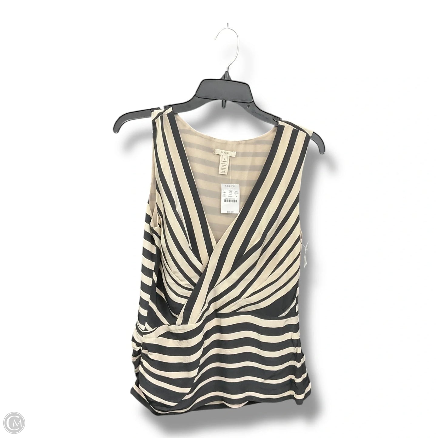 Top Sleeveless By J. Crew In Black & Cream, Size: 4