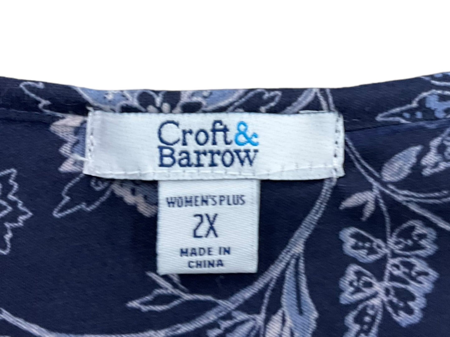 Top 2pc 3/4 Sleeve By Croft And Barrow In Blue, Size: 2x