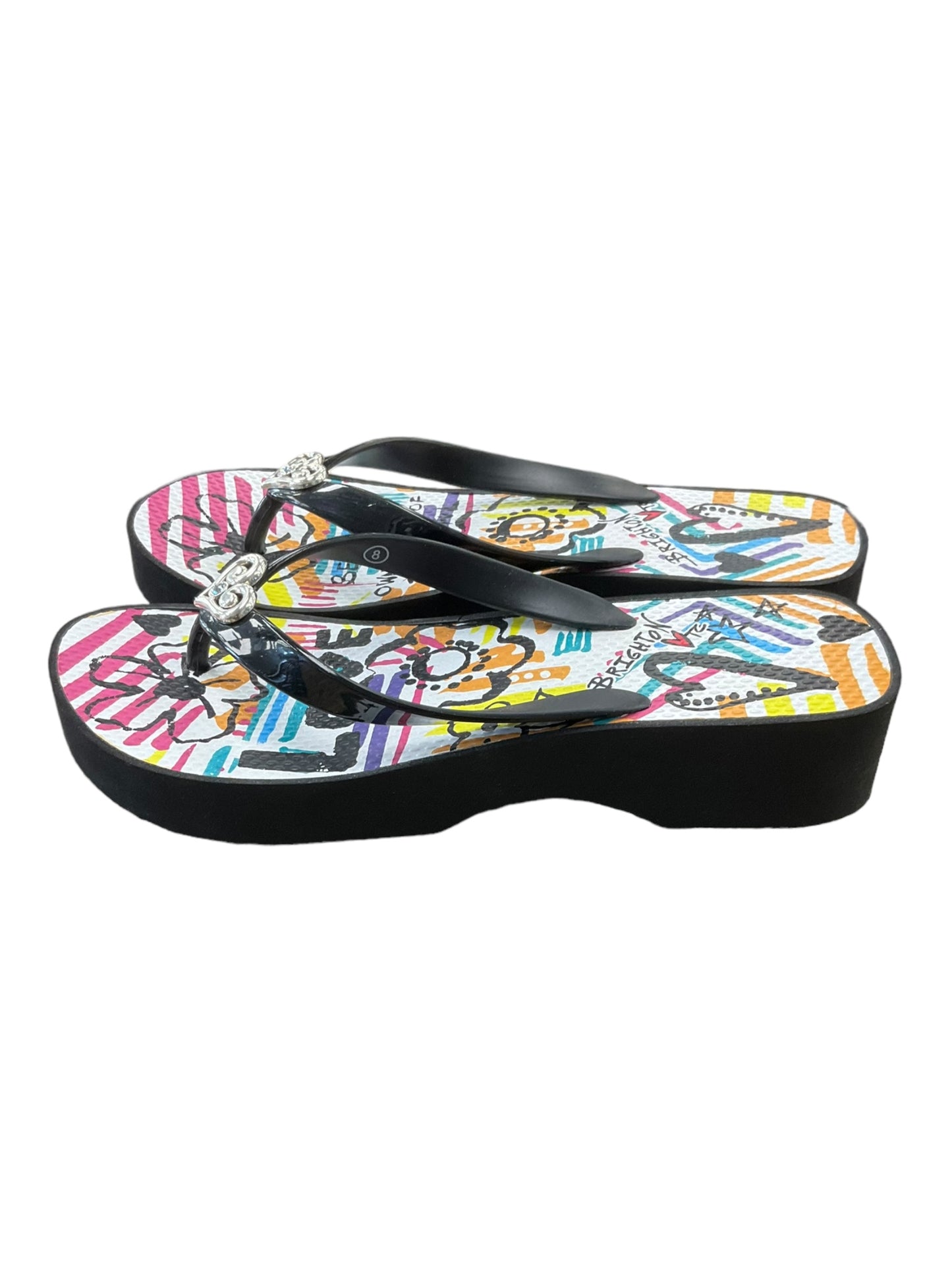 Multi-colored Sandals Flip Flops Brighton, Size 8