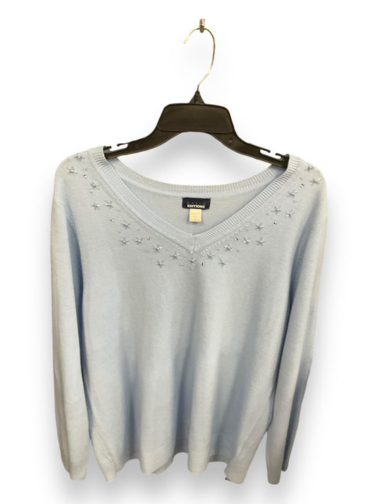 Sweater By Basic Editions In Blue, Size: 1x