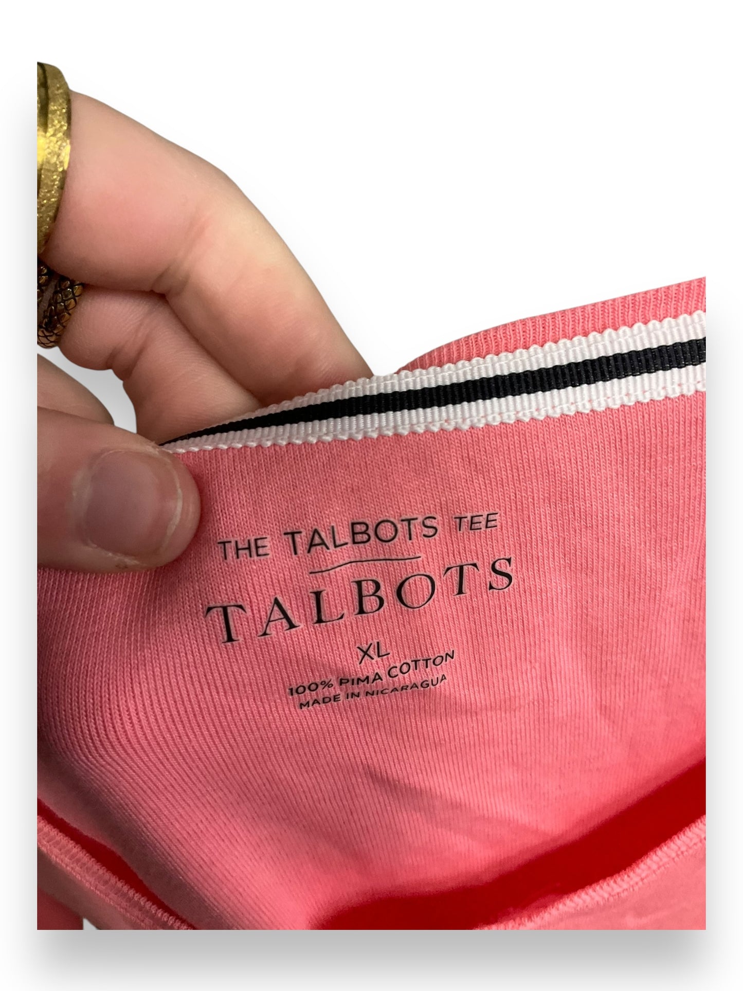 Top Short Sleeve By Talbots In Peach, Size: Xl