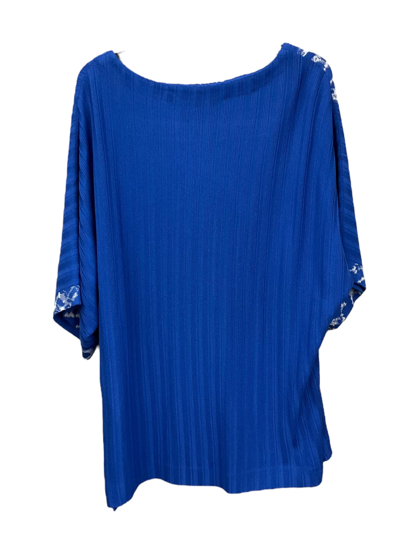 Blue Top 3/4 Sleeve Ming Wang, Size L