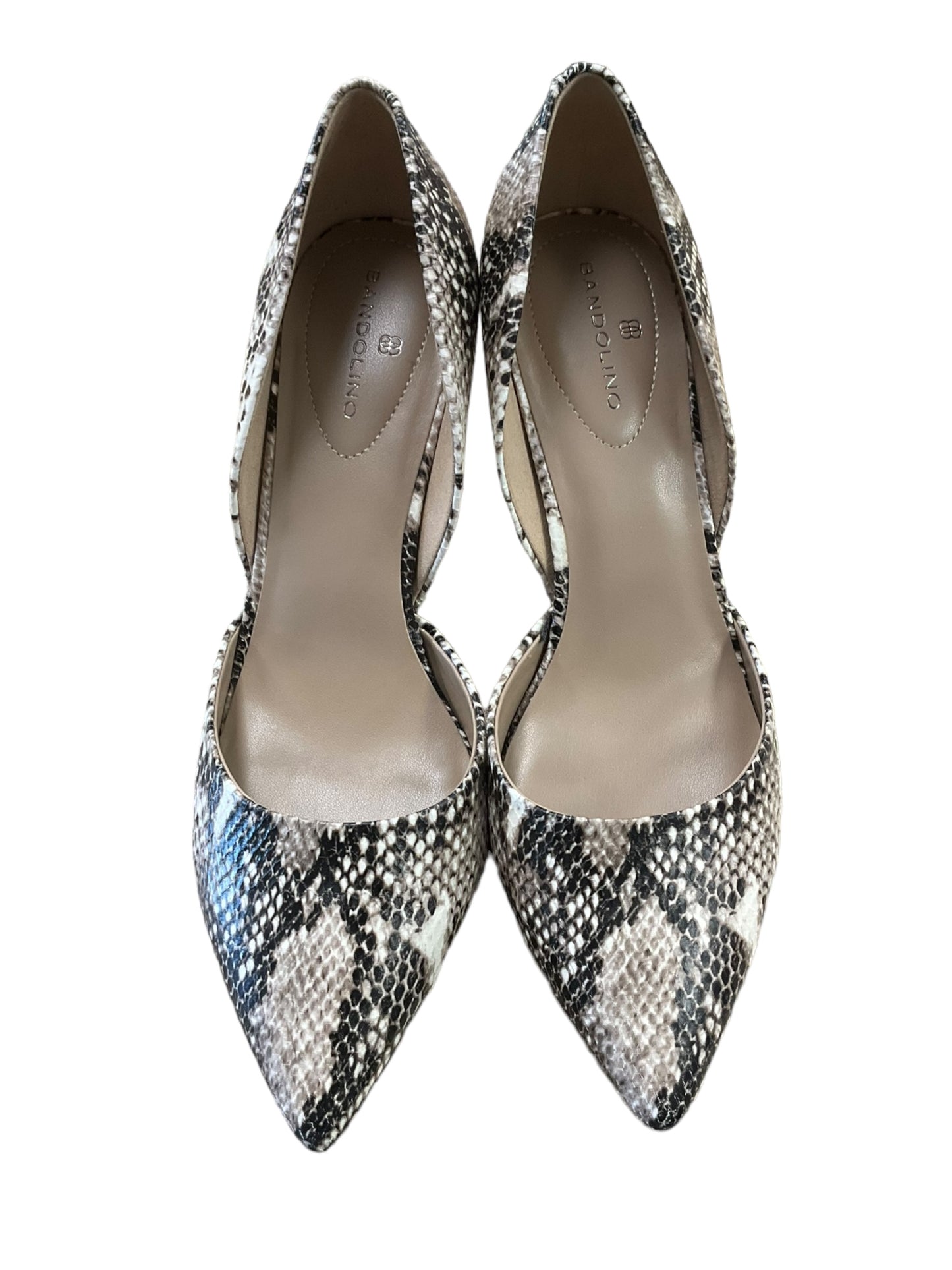 Snakeskin Print Shoes Heels Stiletto Bandolino, Size 9.5