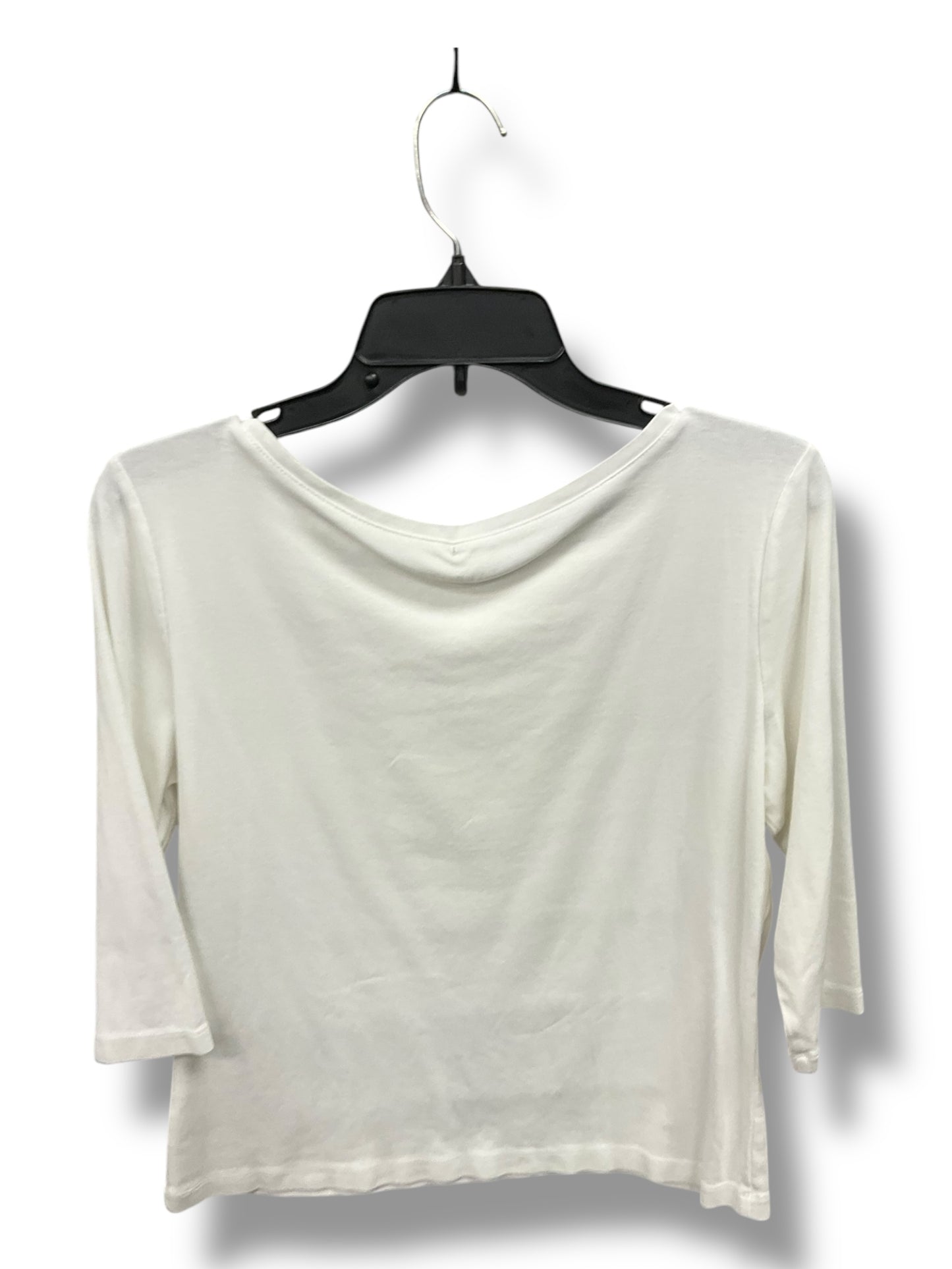 Top 3/4 Sleeve By Talbots In White, Size: L