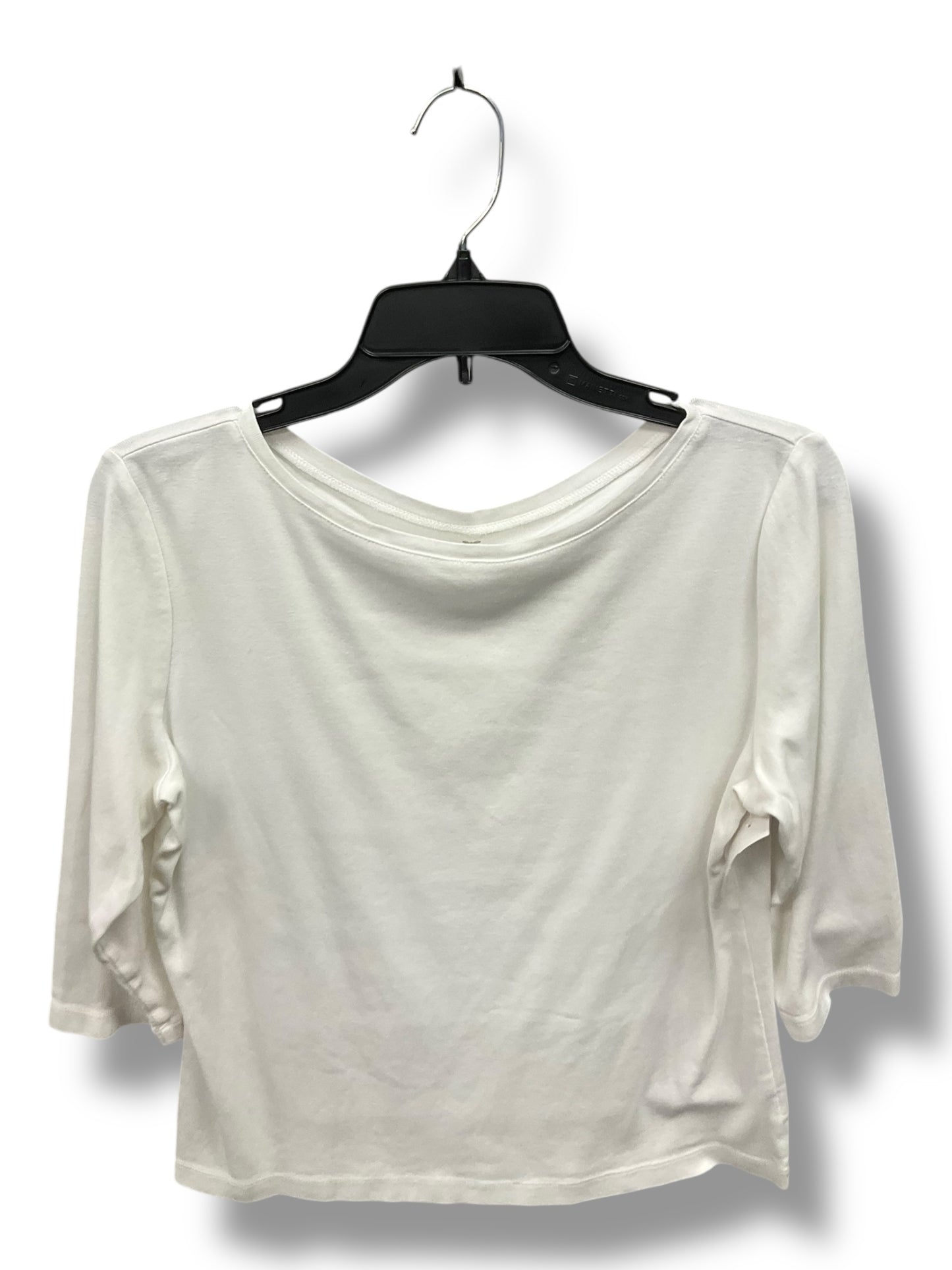 Top 3/4 Sleeve By Talbots In White, Size: L