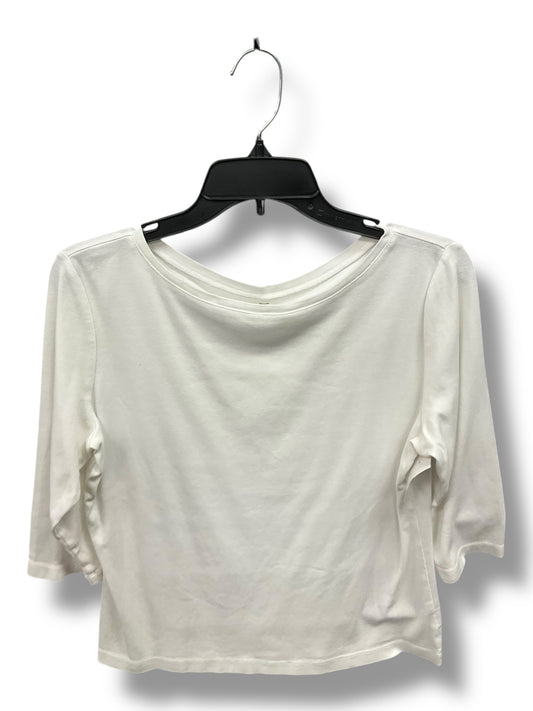 Top 3/4 Sleeve By Talbots In White, Size: L