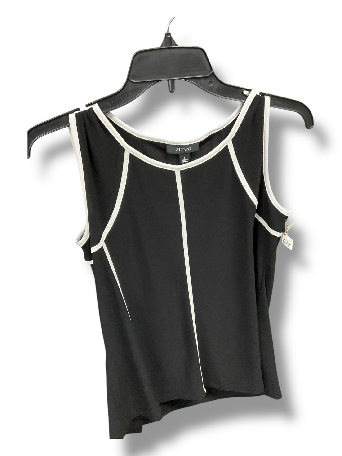 Top Sleeveless By Alfani In Black & White, Size: S