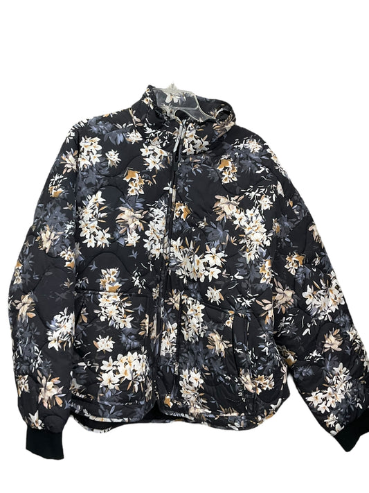 Floral Print Coat Puffer & Quilted Flx, Size Xxl