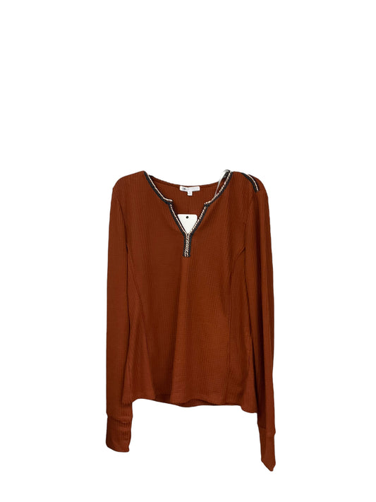 Top Long Sleeve By Dr2 In Brown, Size: Xl