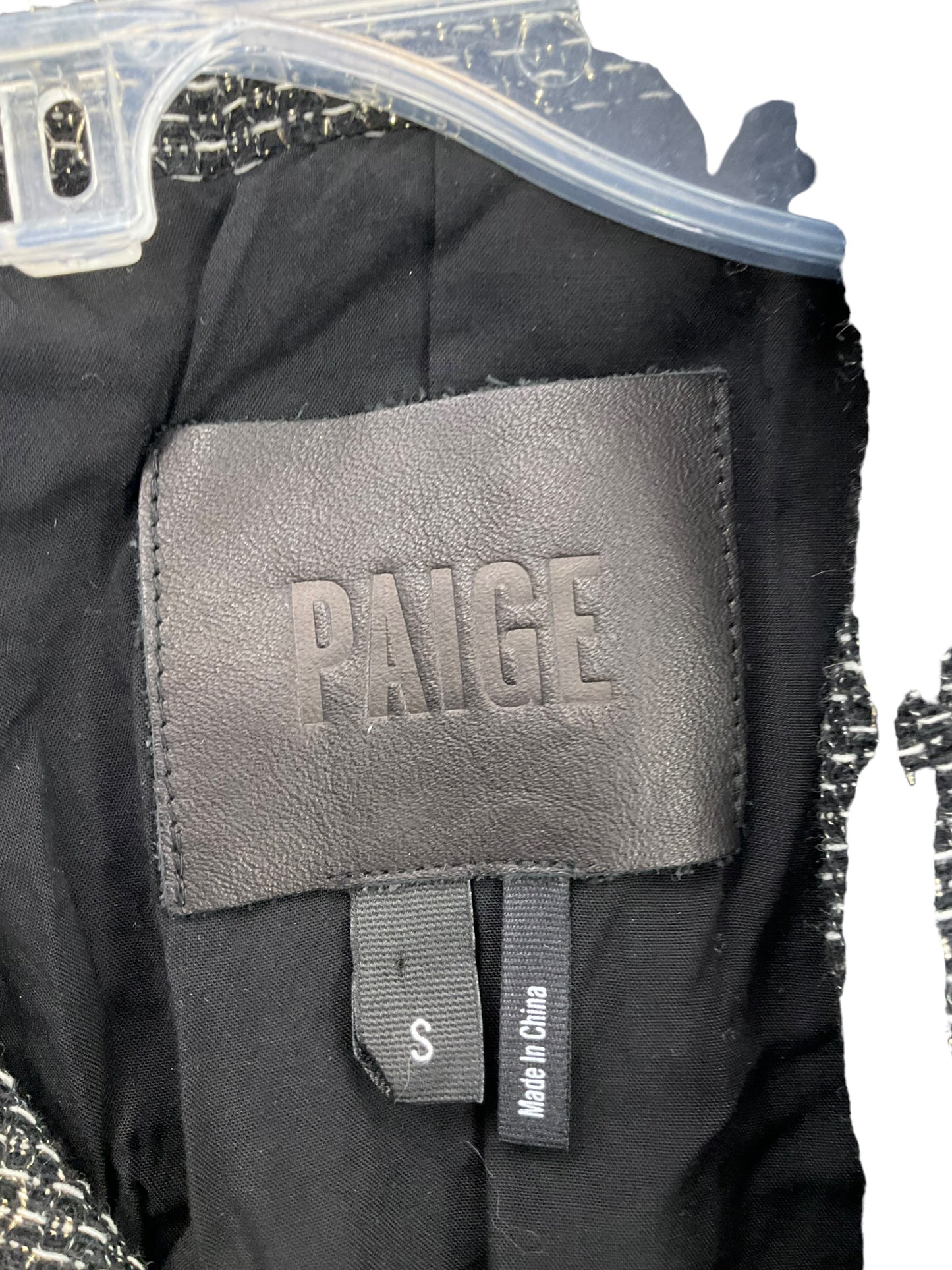 Jacket Moto By Paige In Black & White, Size: S