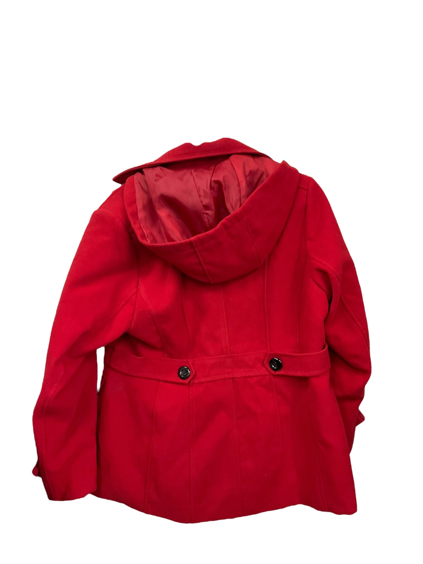 Coat Peacoat By George In Red, Size: 1x