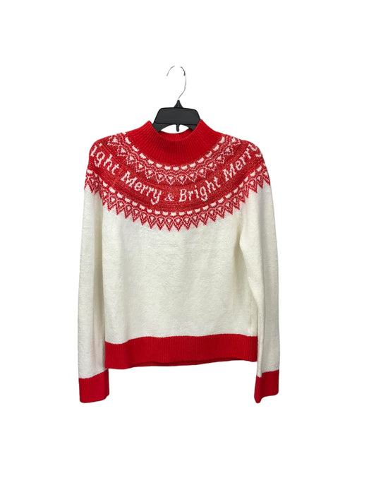 Sweater By Holiday Time In Red & White, Size: S