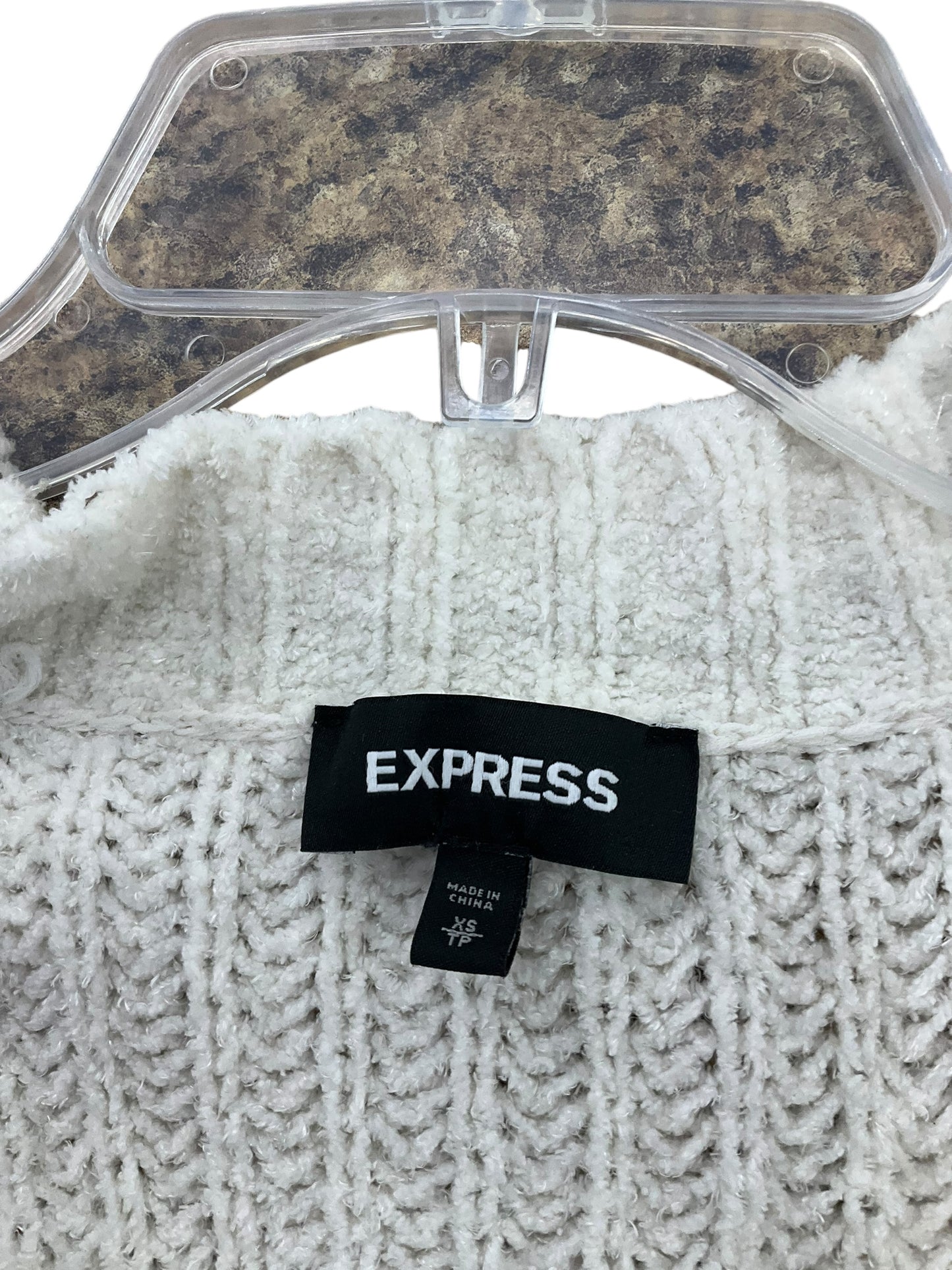 Sweater Cardigan By Express In Ivory, Size: Xs