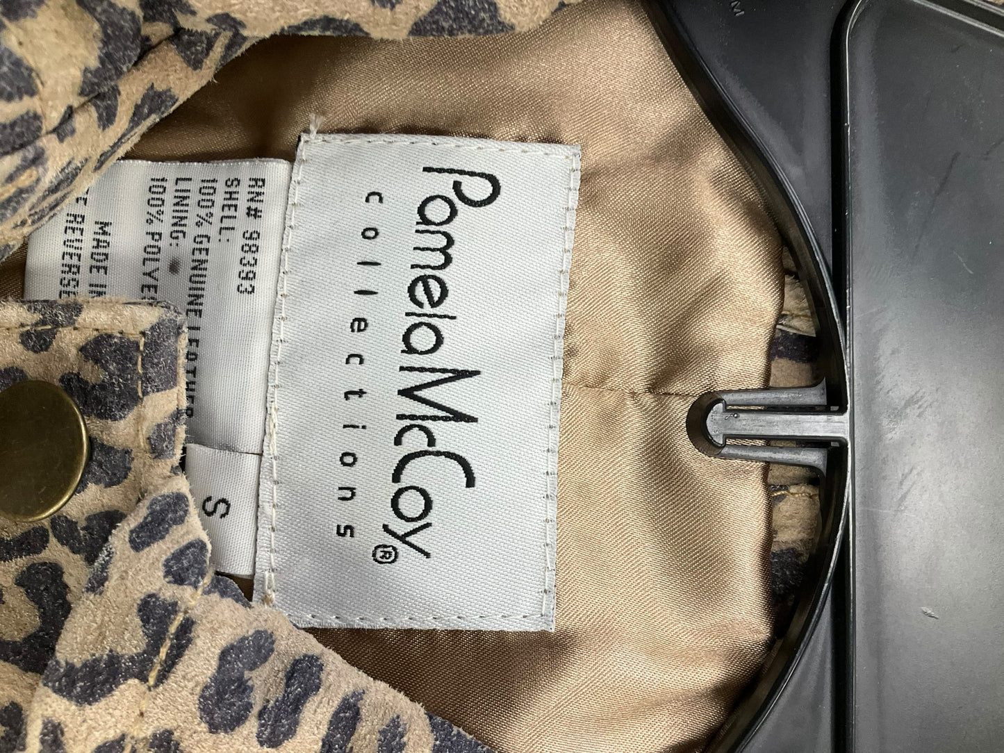 Jacket Leather By Pamela Mccoy In Animal Print, Size: S