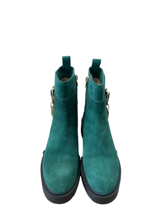 Boots Ankle Heels By Coach In Green, Size: 5.5