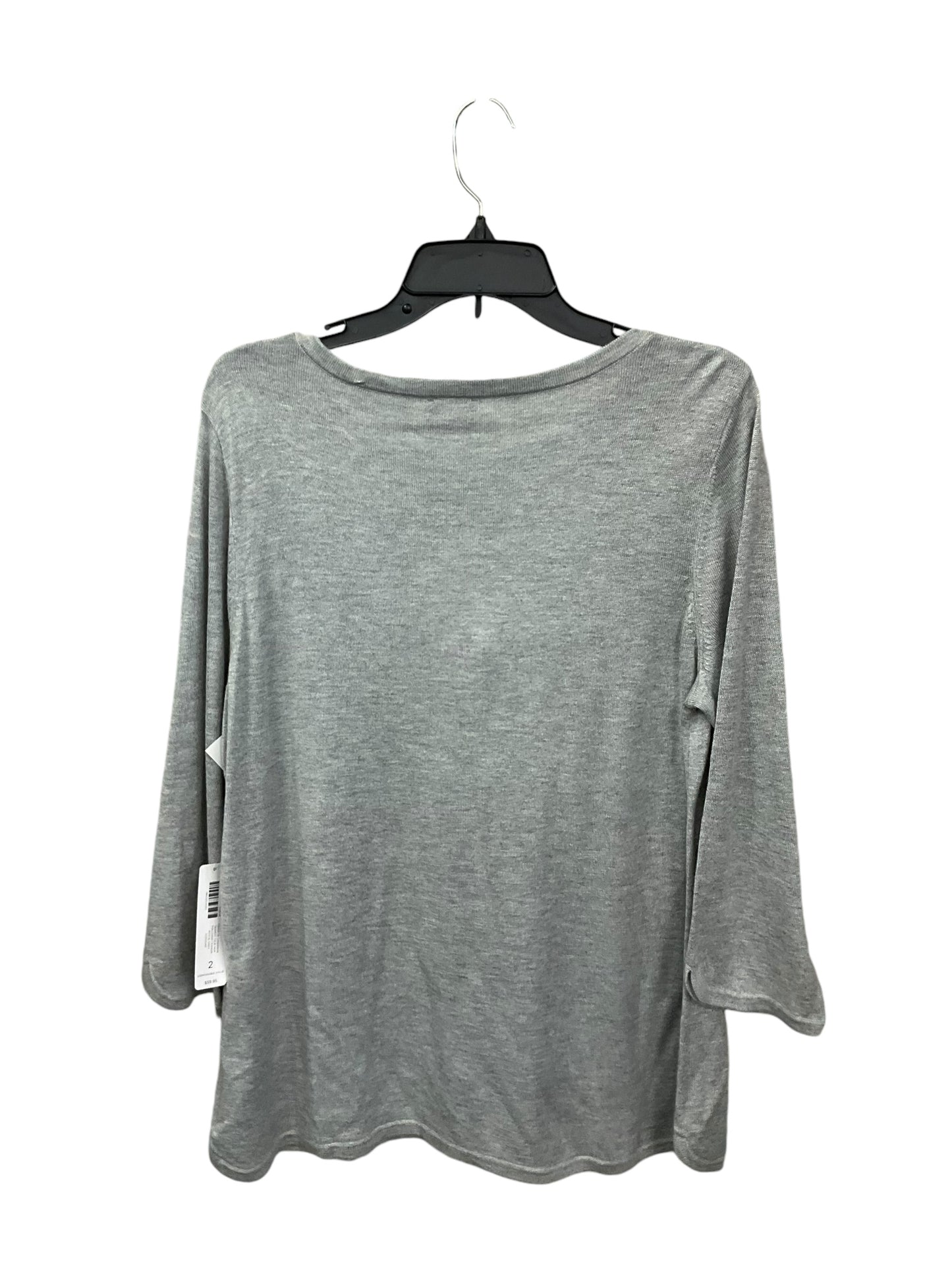 Top 3/4 Sleeve By Chicos In Grey, Size: L