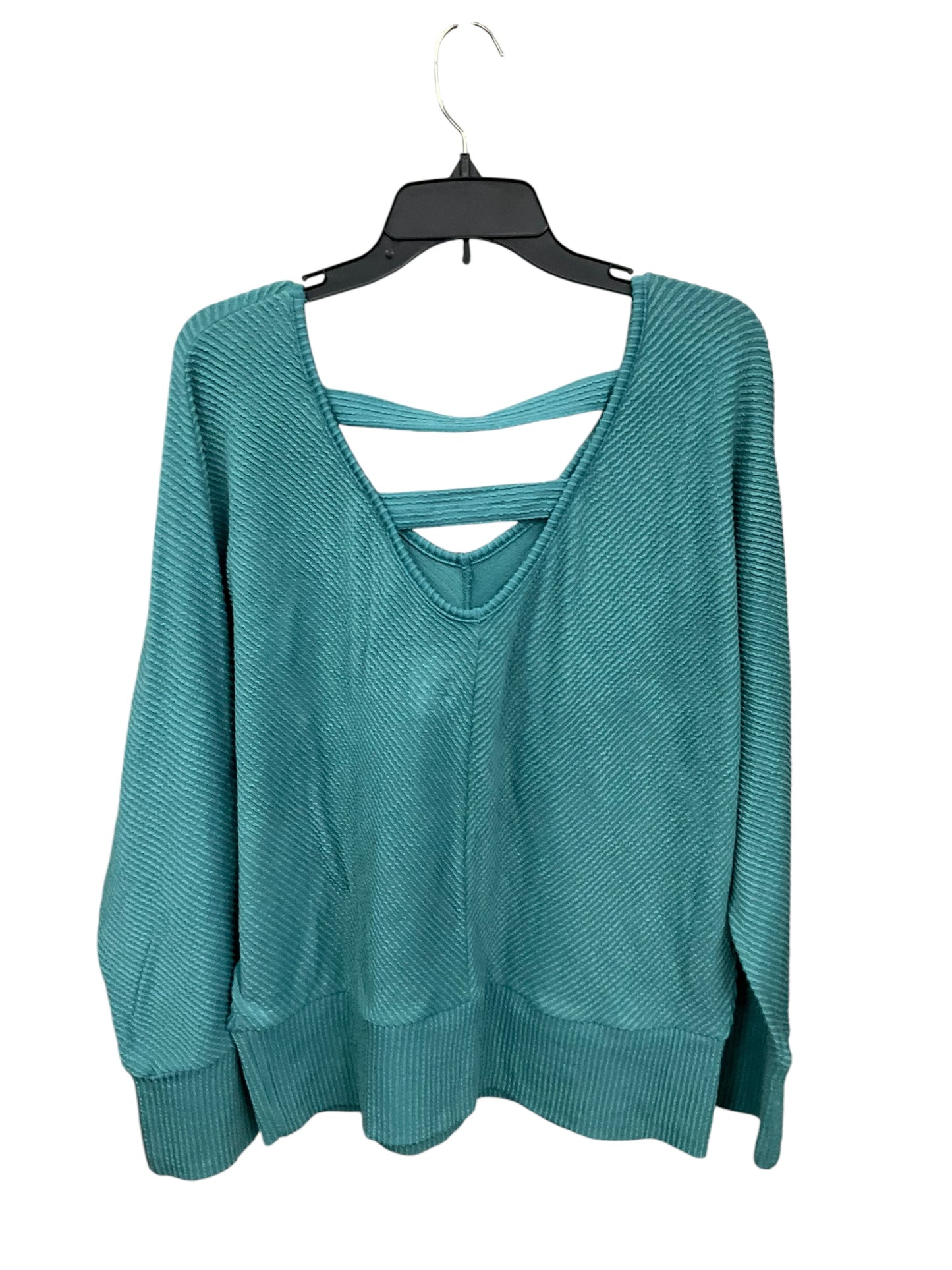 Top Long Sleeve By Just Be In Green, Size: 3x