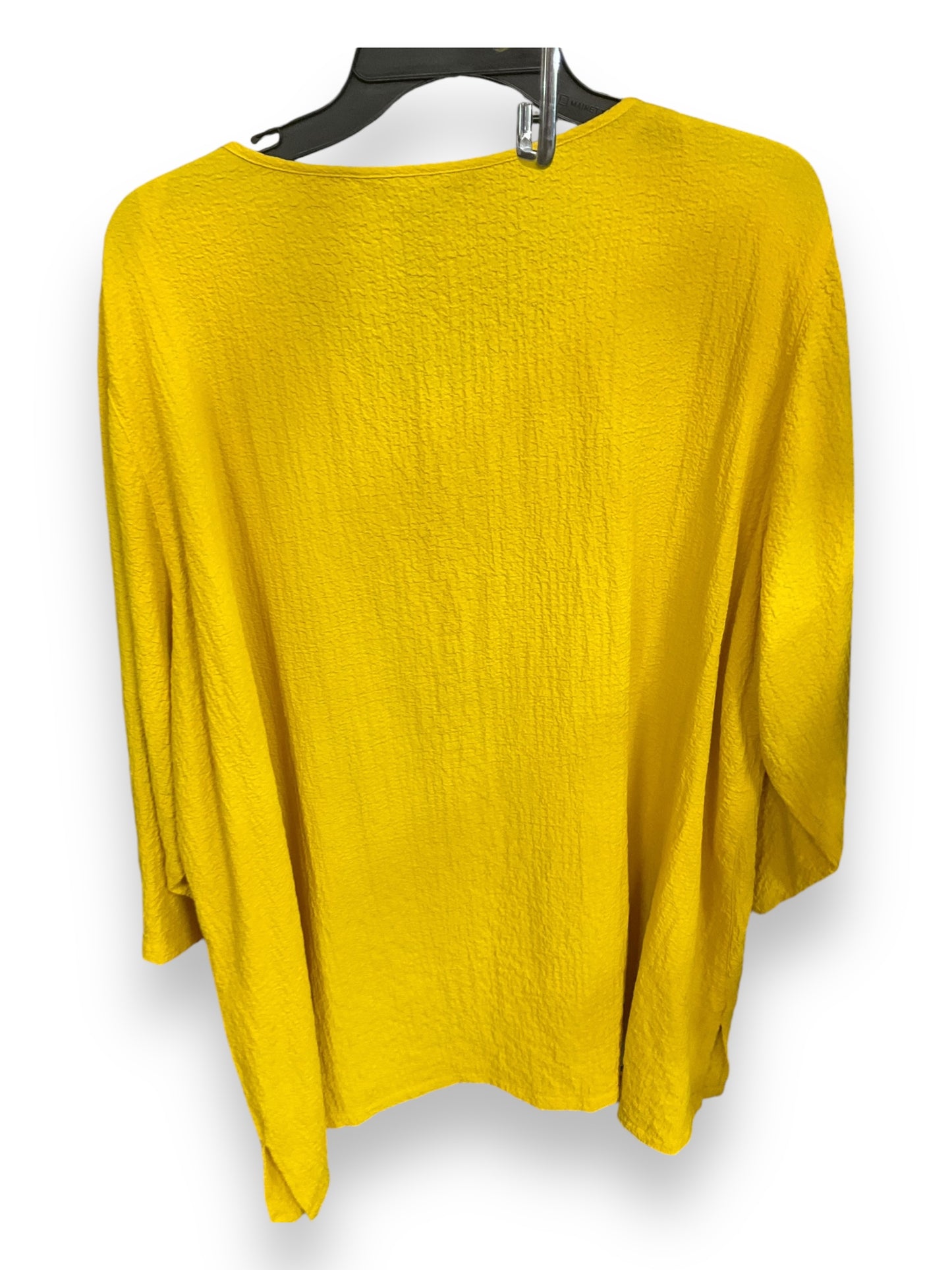 Top Long Sleeve By Ali Miles In Yellow, Size: 2x