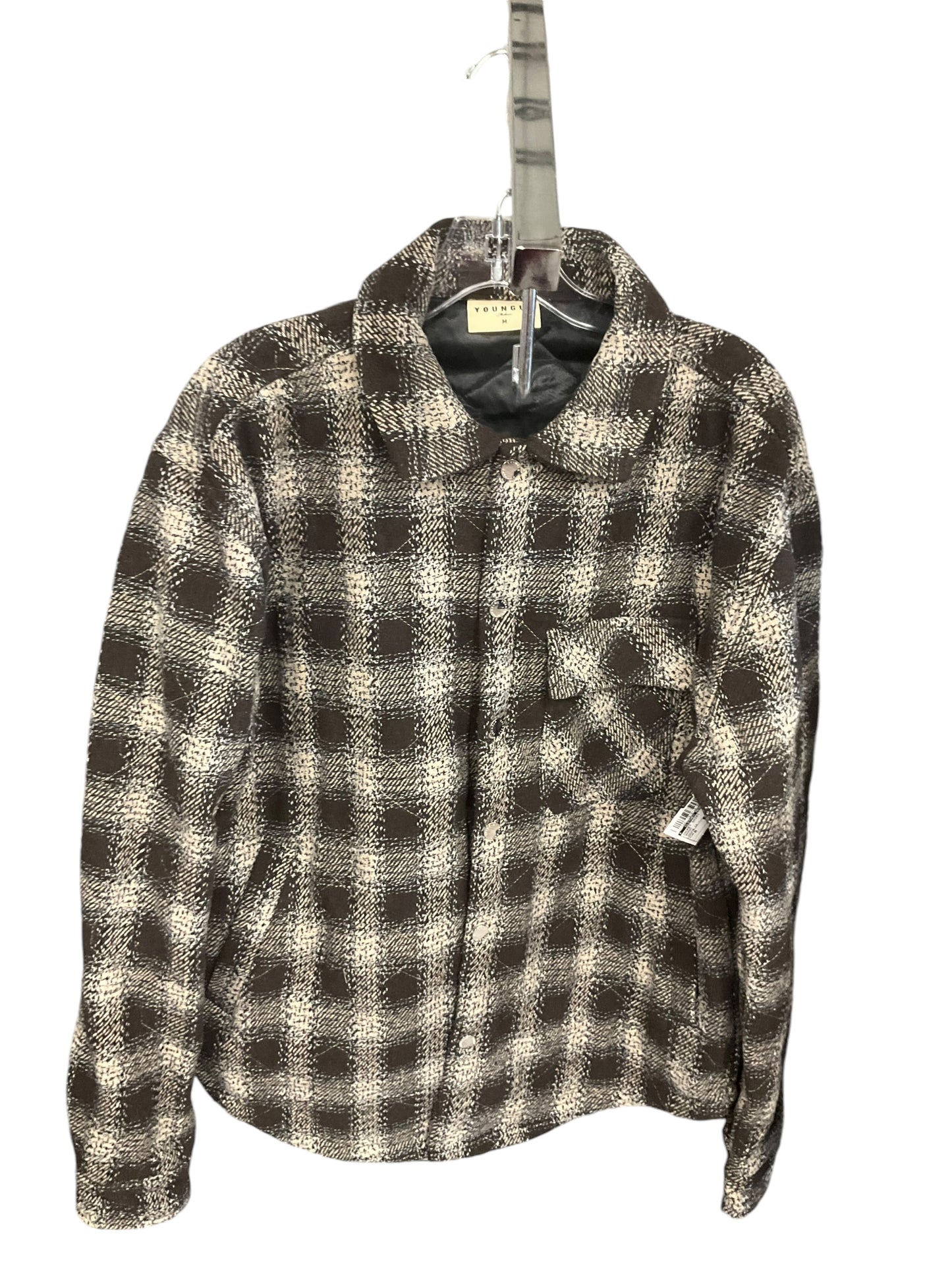 Jacket Shirt By Clothes Mentor In Brown, Size: M