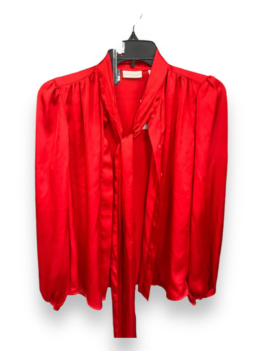 Blouse Long Sleeve By Eva Mendes In Red, Size: Xs