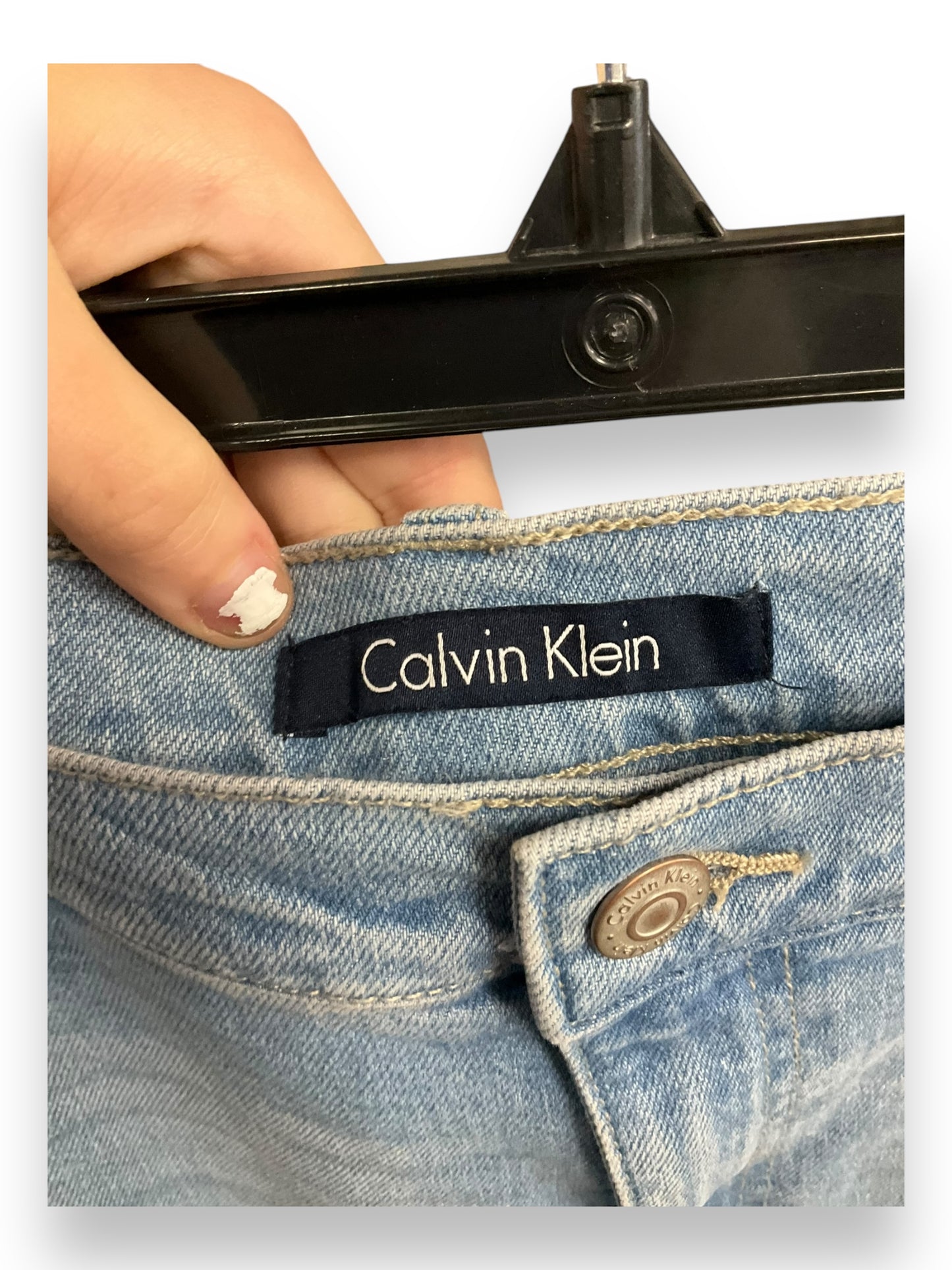 Jeans Straight By Calvin Klein In Blue Denim, Size: 16