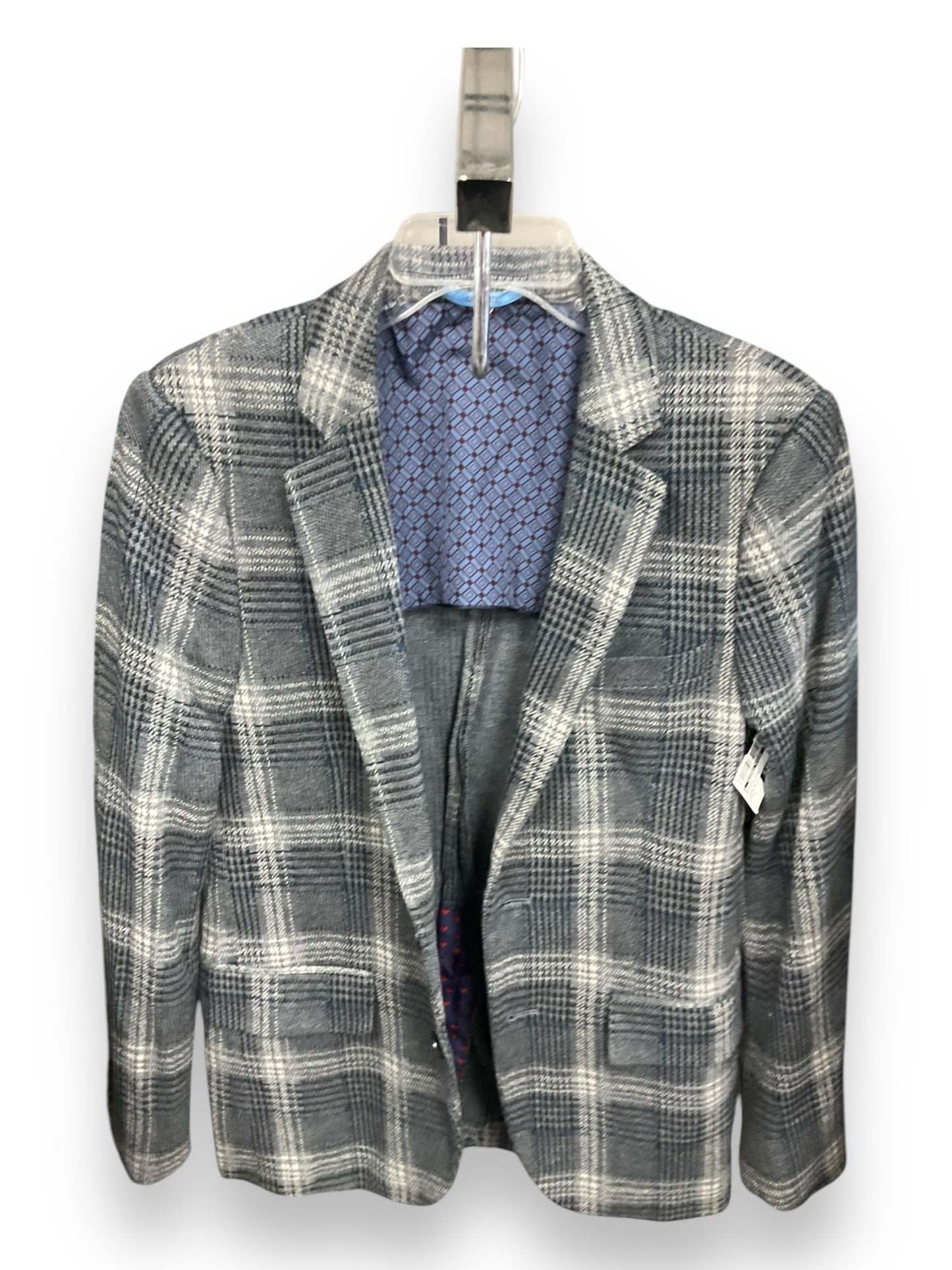 Blazer By Clothes Mentor In Plaid Pattern, Size: L