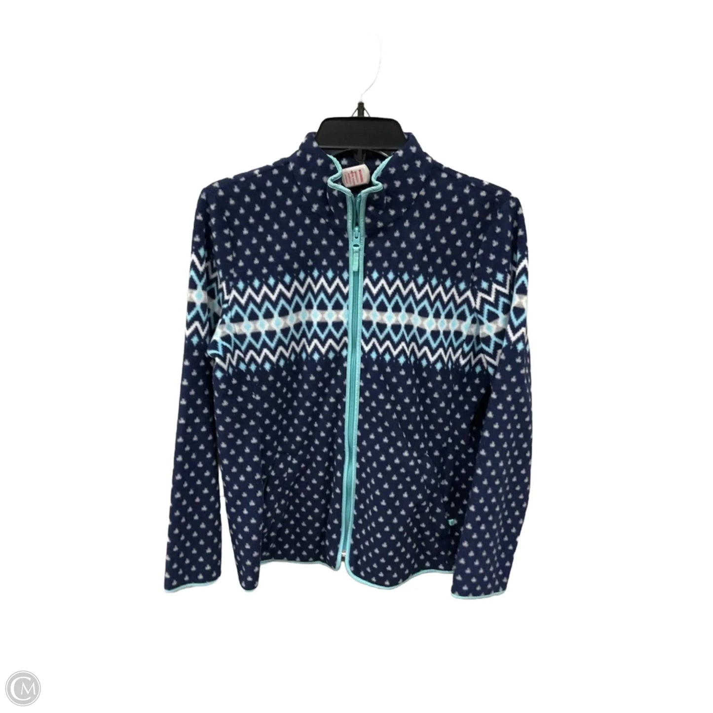 Jacket Fleece By Talbots In Blue, Size: M