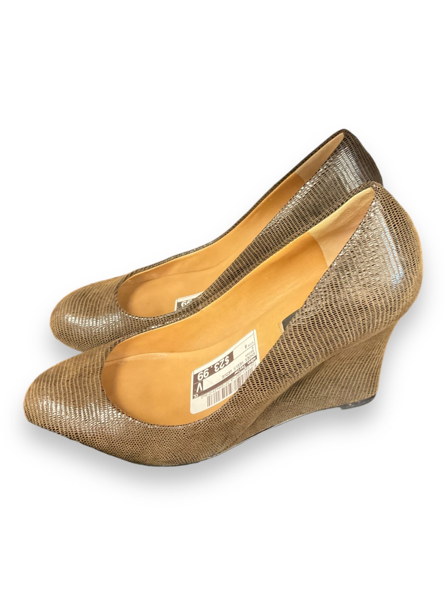 Shoes Heels Wedge By Ann Taylor In Brown, Size: 8