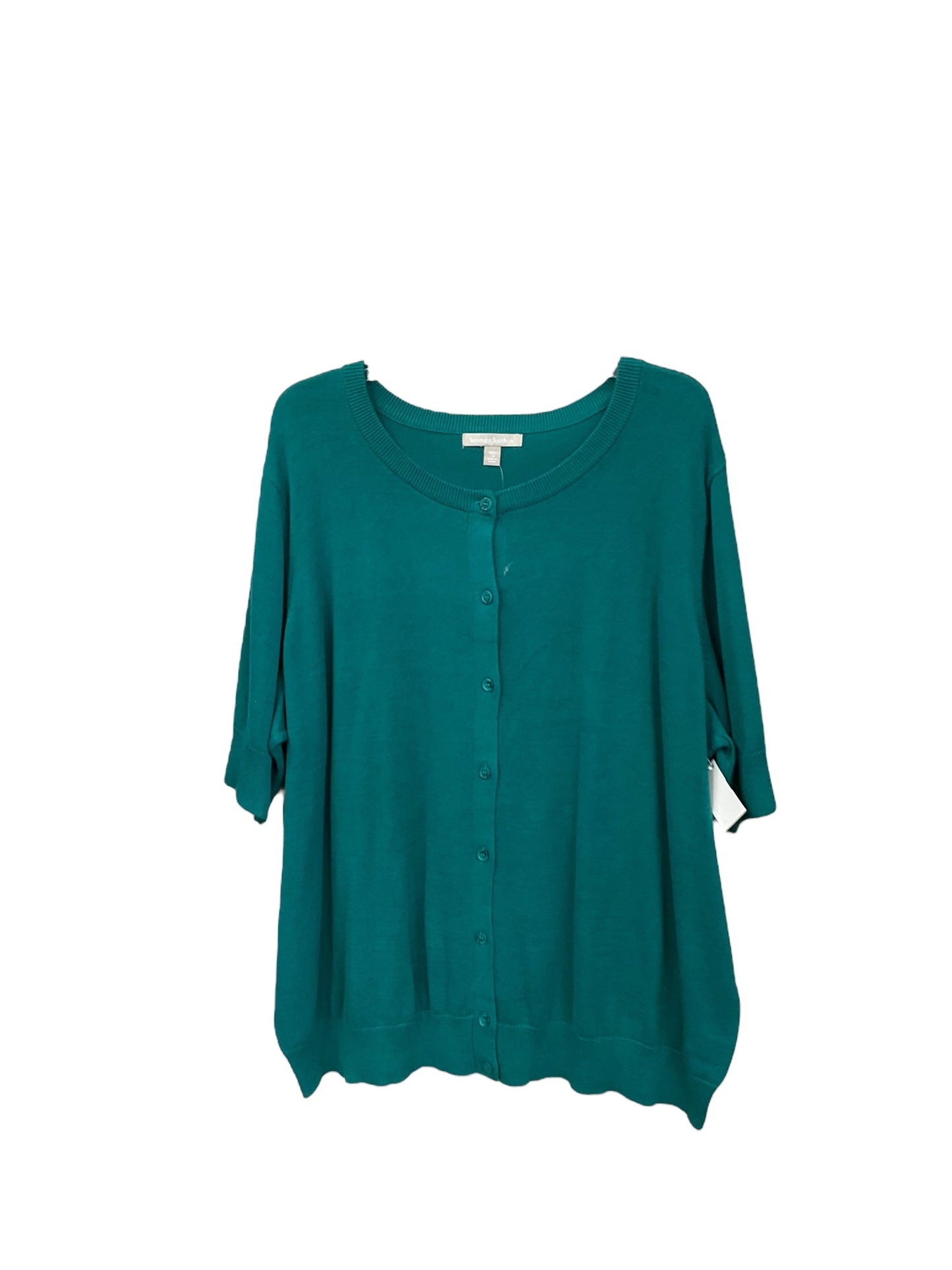 Cardigan By Woman Within In Teal, Size: 3x