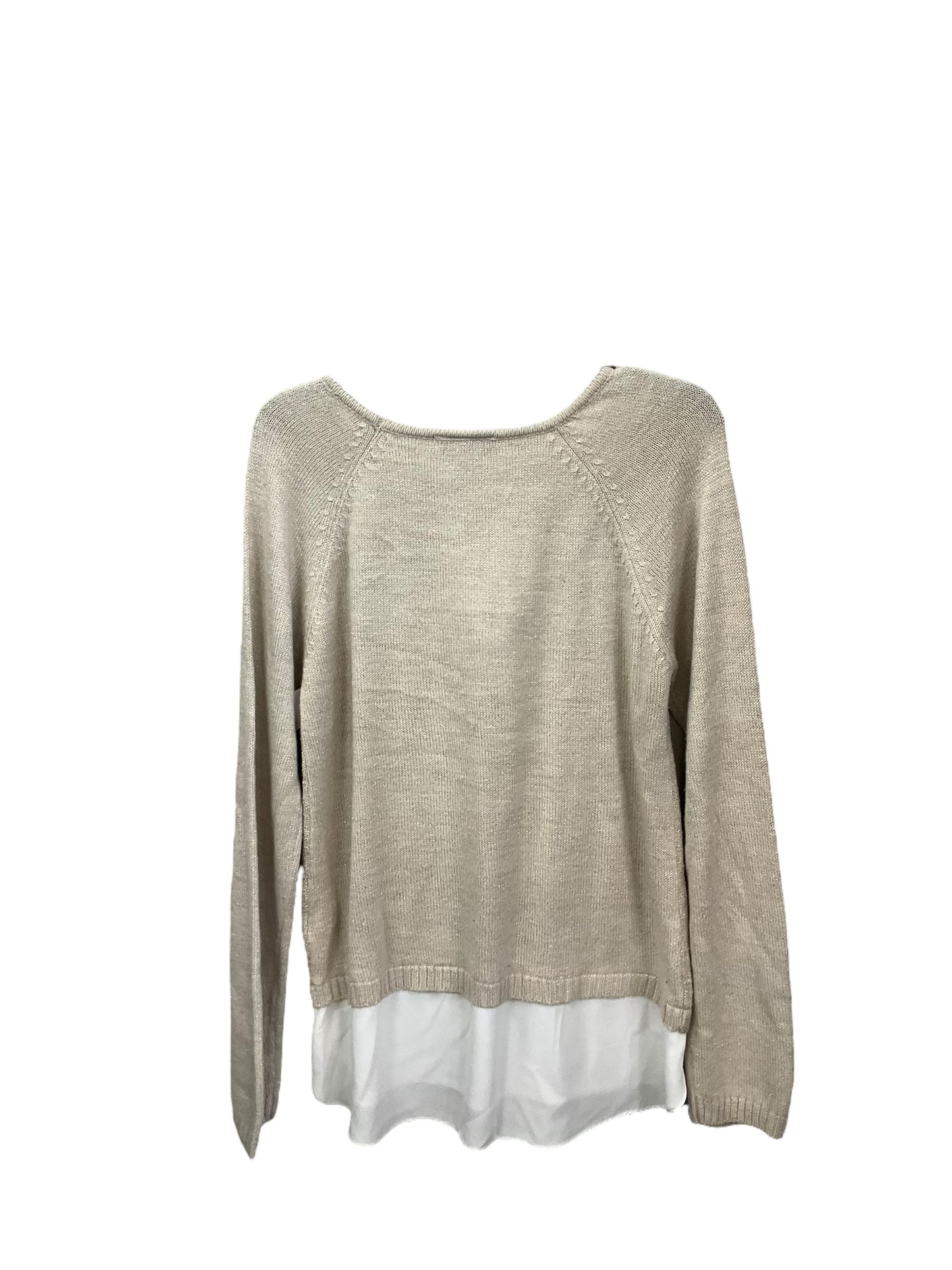 Sweater By Ab Studio In Tan, Size: L